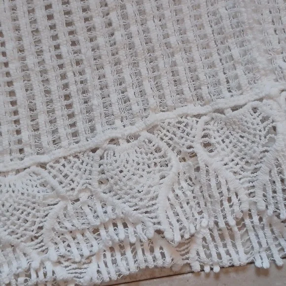 NWT Misia Creamy White Cotton Crochet Knit Unique Cover-Up - Picture 2 of 9